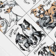 Load image into Gallery viewer, The Collective Nouns for Dogs - Tea Towel