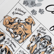 Load image into Gallery viewer, The Collective Nouns for Dogs - Tea Towel