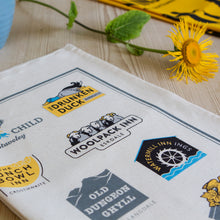 Load image into Gallery viewer, Iconic Pubs of the Lake District Tea Towel with Flower