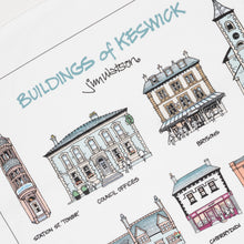 Load image into Gallery viewer, Iconic Buildings of Keswick Tea Towel