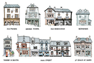 Iconic Buildings of Keswick  Tea Towel