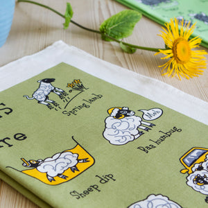 Swaledales of Yorkshire Tea Towel with Flower