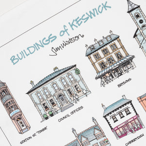 Iconic Buildings of Keswick  Tea Towel