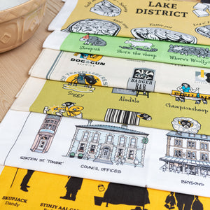 Iconic Foods of the Lake District  Tea Towel